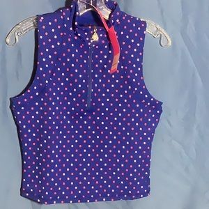 Lilly Pulitzer Callie Half Zip UPF 50+ Borealis Blue Lilly Squared Luxletic